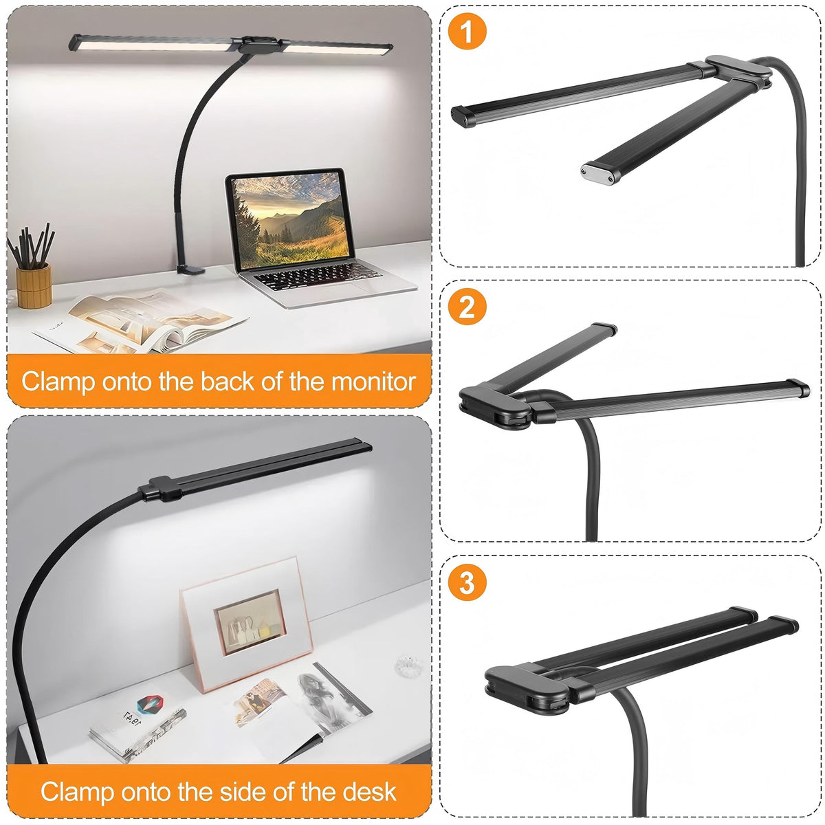 Sinaa Light Desk Lamp- 12W Ultra Bright Auto Dimming Desk Light, Multi-Angle