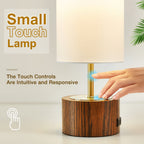 Sinaa Light NATYSWAN Bedside Table Lamps Set of 2,Touch Control Nightstand Lamp with