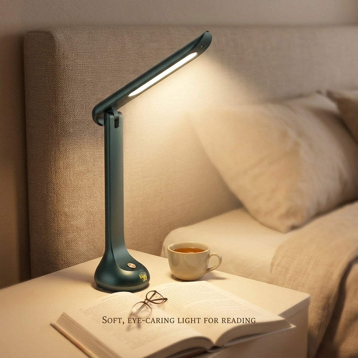 Sinaa Light Cordless Rechargeable LED Desk Lamp, Dark Green, Adjustable Head