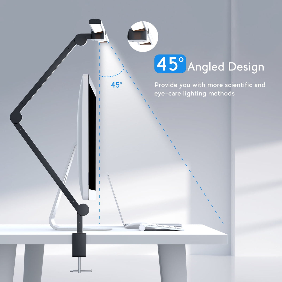 Sinaa Light CAALOGT LED Desk Lamp, Dual Head 3-Light with Remote Control and Stepless