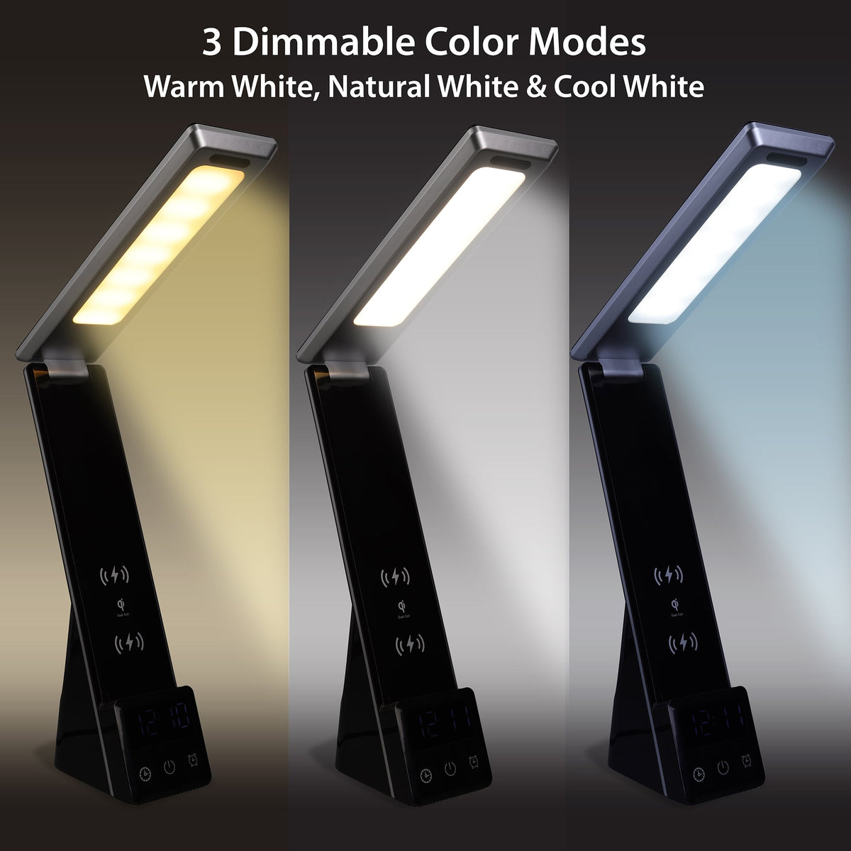 Sinaa Light 10.9' 5-in-1 LED Dimmable Wireless Charging Foldable Hinge Desk Lamp