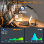 Sinaa Light LEPOWER LED Desk Lamp, 800LM LED Touch Desk Lamp for Home Office, 12W 50