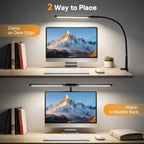 Sinaa Light LED Desk Lamp with Clamp- 24W Dual Monitor Light, Ultra Wide Architect