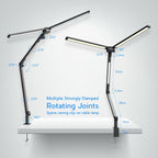 Sinaa Light CAALOGT LED Desk Lamp, Dual Head 3-Light with Remote Control and Stepless