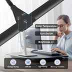 Sinaa Light LED Desk Lamps for Home Office, Double Head Monitor Light- Flexible Hose,