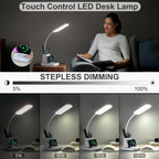 Sinaa Light Desk Lamp with Wireless Charger, LED Desk Lamps for Home Office Eye-Caring