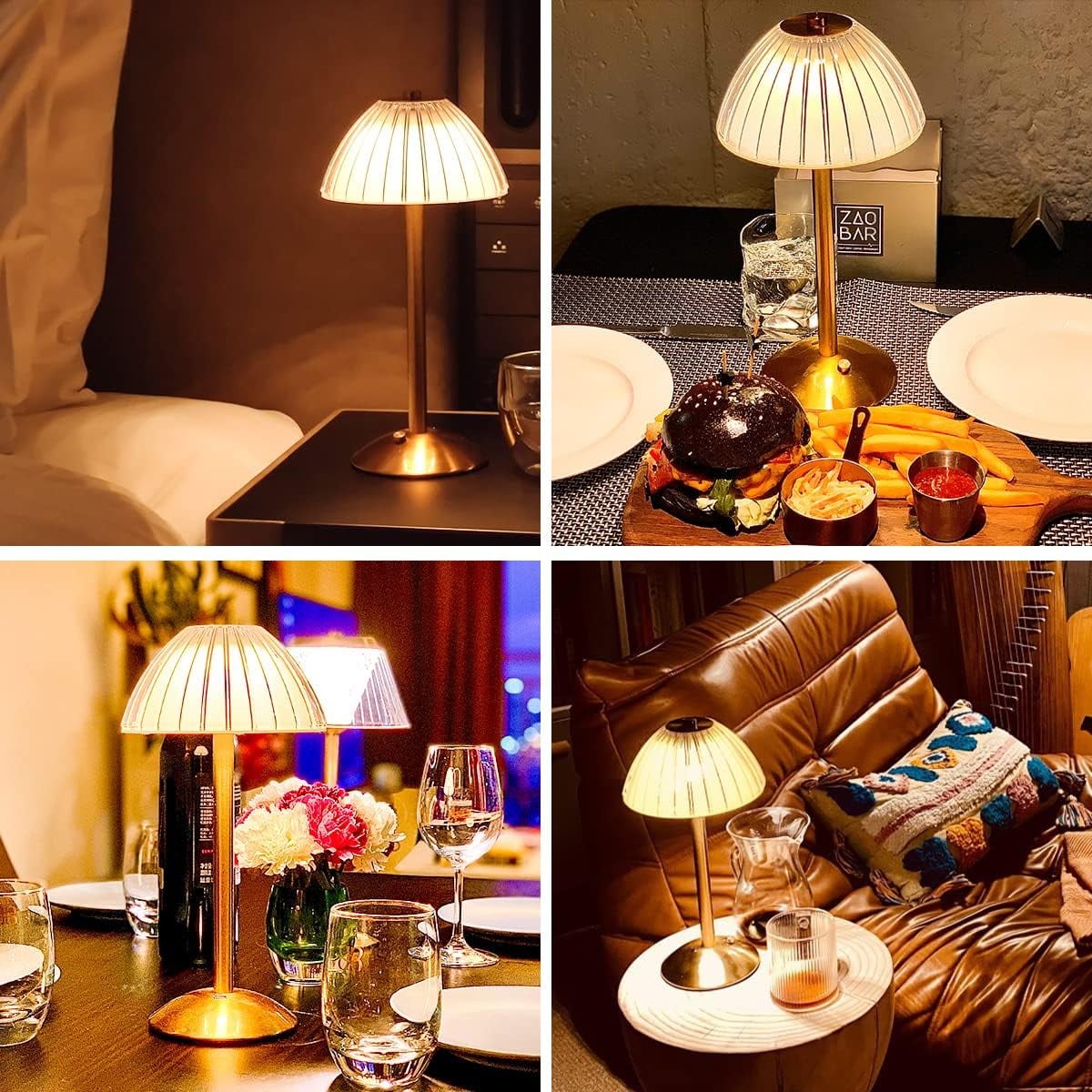 Sinaa Light with Touch Sensor, 3 Color Dimmable Adjustable Brightness, Rechargeable