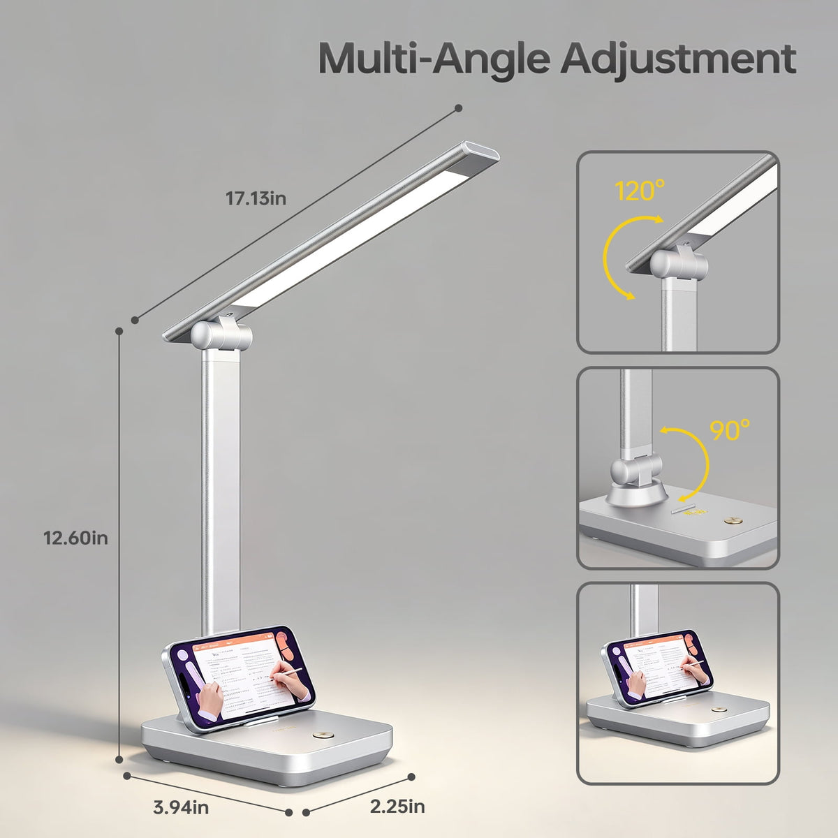 Sinaa Light LED Desk Lamp Touch Control Metal Desk Light 3 Color Modes 5 Brightness