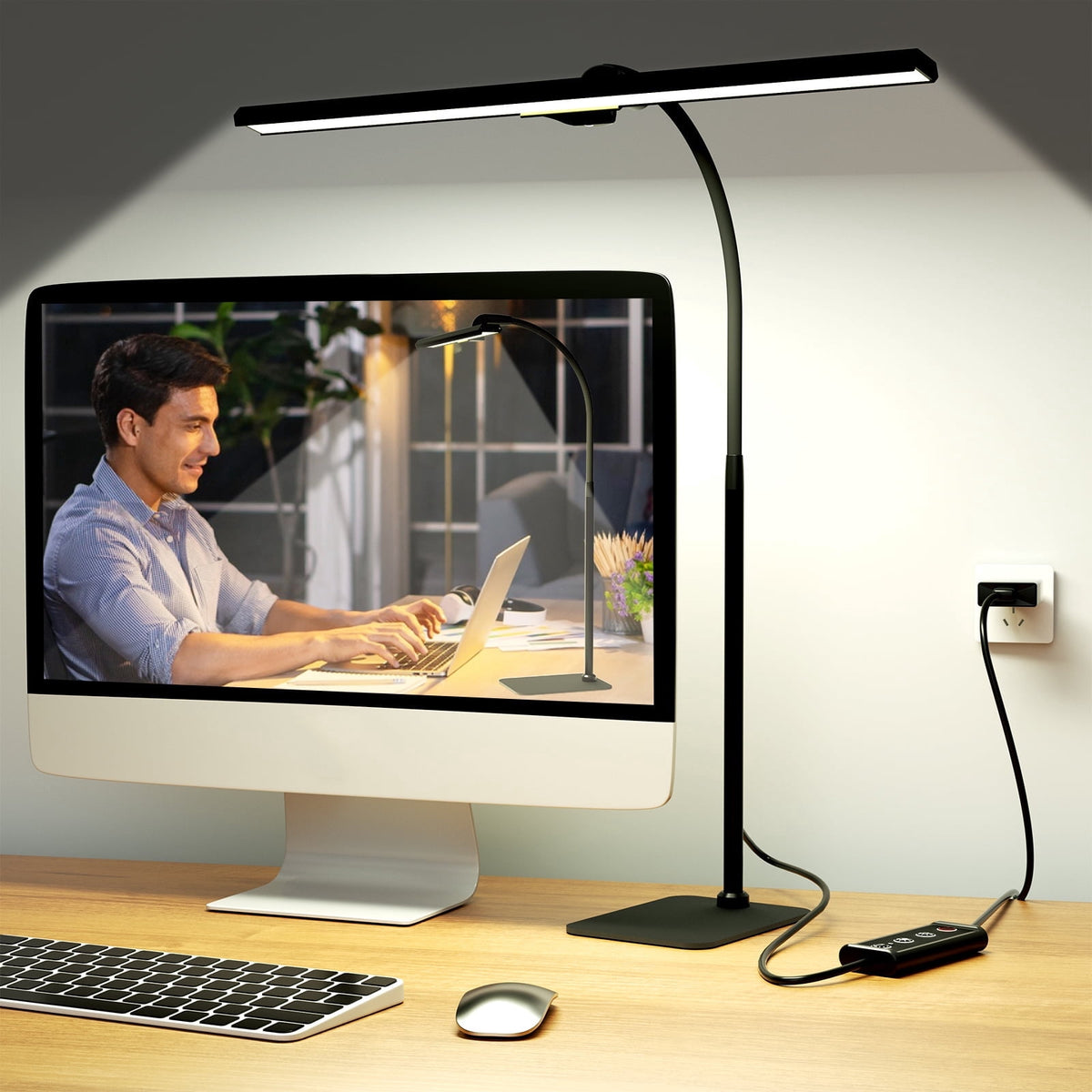 Sinaa Light Lococo LED Desk Lamp, Tall Gooseneck, 5-Level Dimmable Brightness & Color