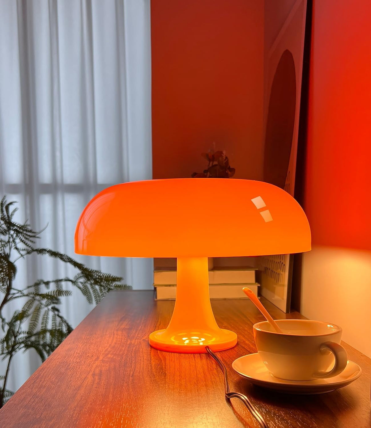 Sinaa Light Hnjugfe Midcentury Modern 1-Light LED Desk Lamp Mushroom Table Lamp,