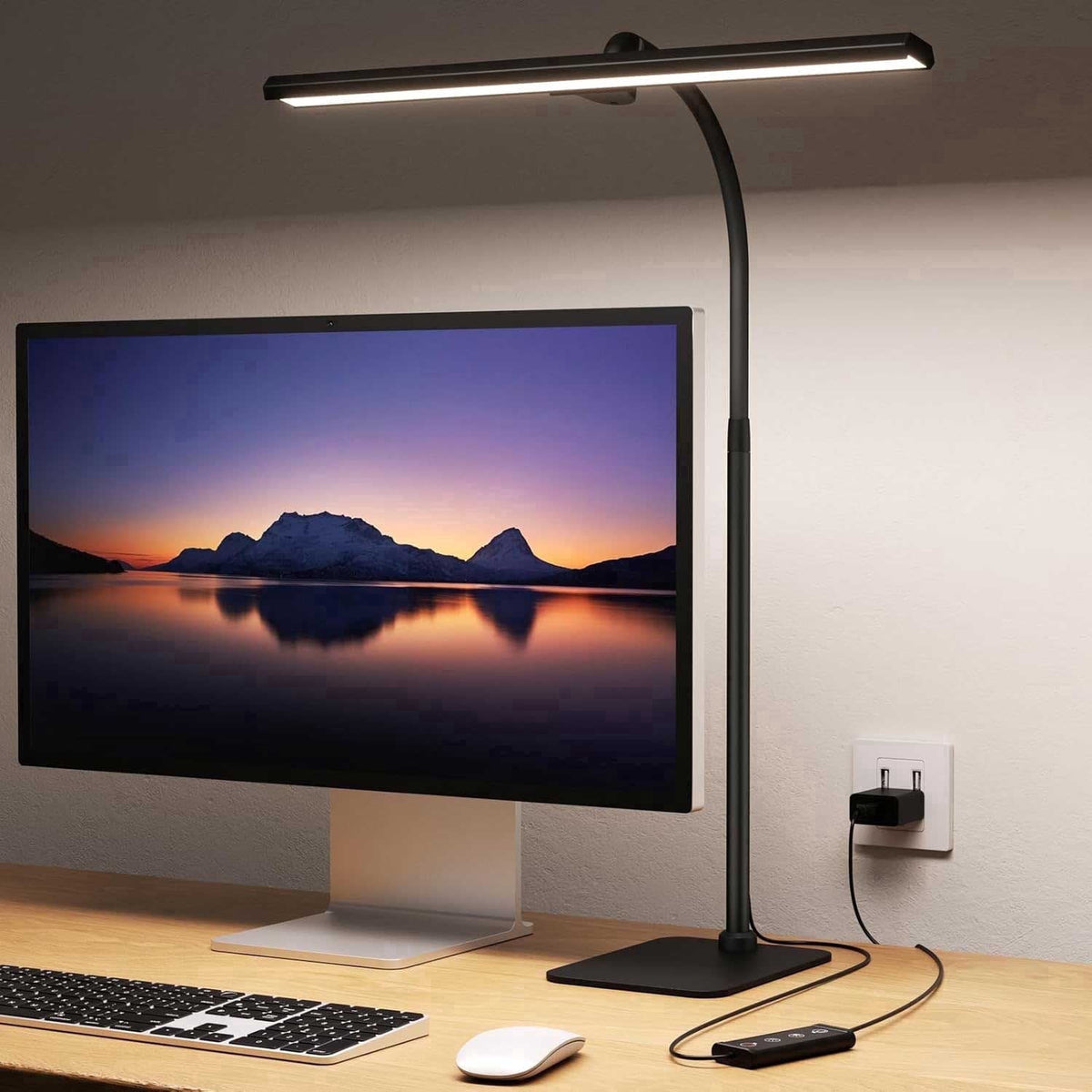 Sinaa Light Lococo LED Desk Lamp, Tall Gooseneck, 5-Level Dimmable Brightness & Color