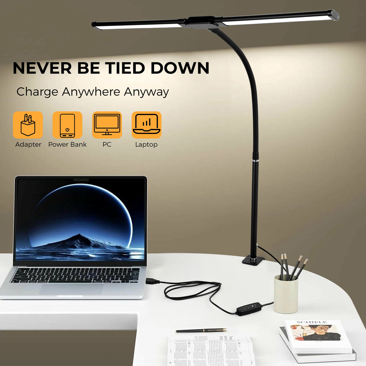 Sinaa Light Coliware LED Desk Lamp for Office Home, Eye Caring Architect Lamp with