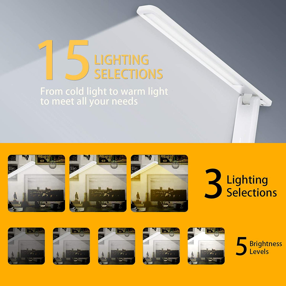 Sinaa Light Wewdigi LED Desk Lamp with Adjustable Brightness Level for Eye Protection,