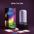 Sinaa Light Govee Smart Table Lamp Bedside Lamp- RGBIC Color Changing, Dimmable, Touch