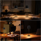 Sinaa Light NATYSWAN Modern Black LED Desk Lamps 2-Pack, Adjustable Height, Touch
