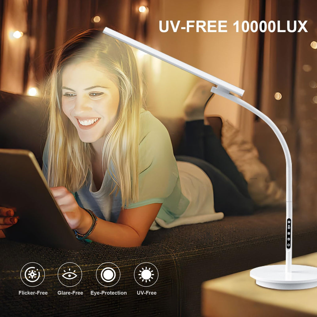 Sinaa Light Light Therapy Lamp, UV-Free 10000 Lux Sun Lamp, Daylight Lamp with 2 in 1