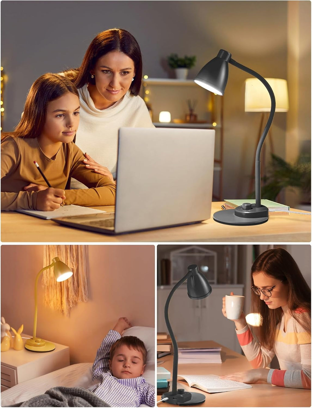 Sinaa Light BOHON LED Desk Lamp with USB Charging Port 3 Color Modes Dimmable Reading